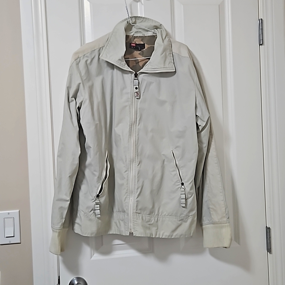 Men's Diesel Jacket Medium Off-white with Camoflage interior lining